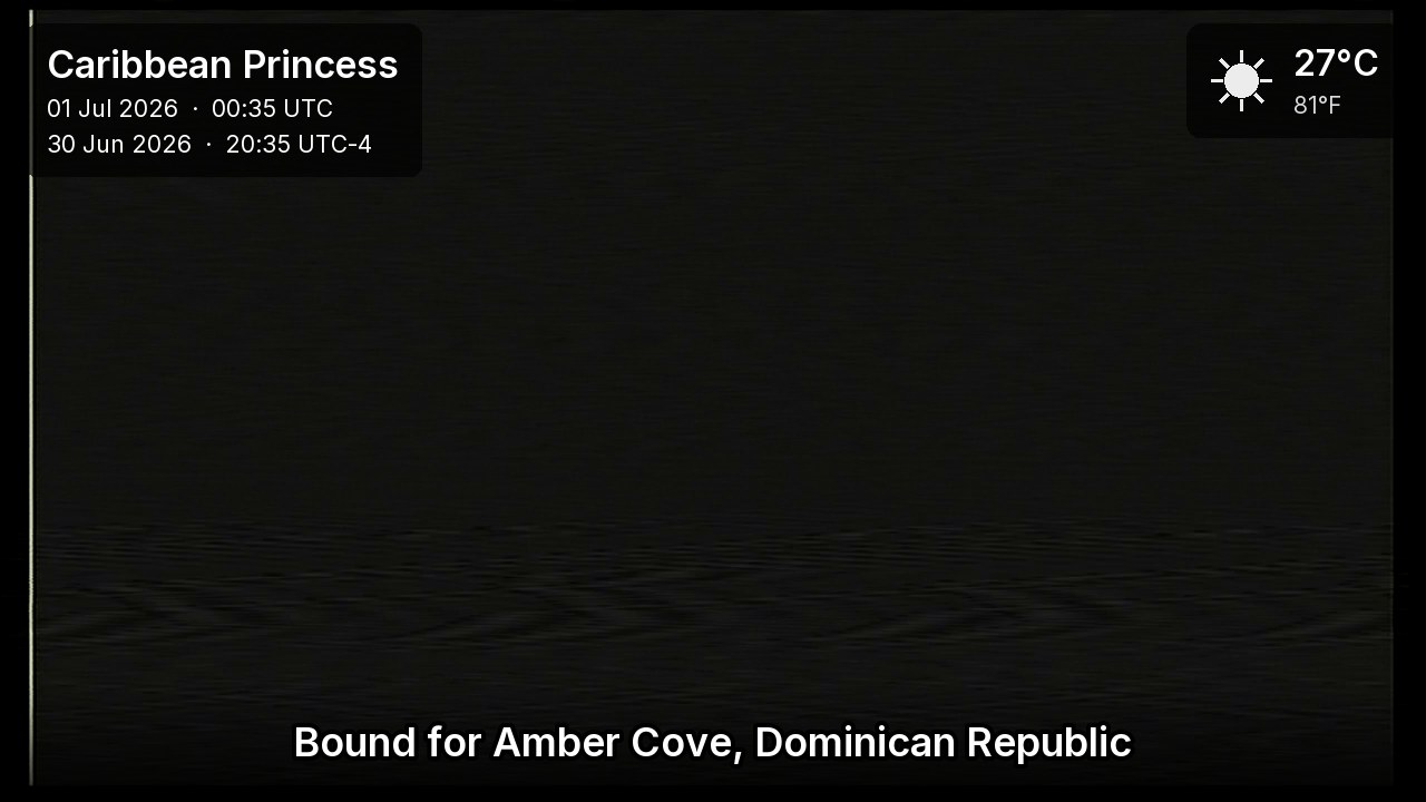 A live picture from the bridge of the Caribbean Princess