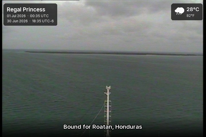 A live picture from the bridge of the Regal Princess