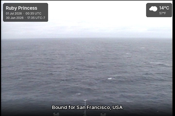 A live picture from the bridge of the Ruby Princess